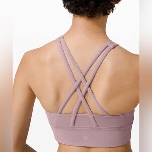 Lululemon Energy Bra High Neck Long Line Tough *Med Support Violet Verbena